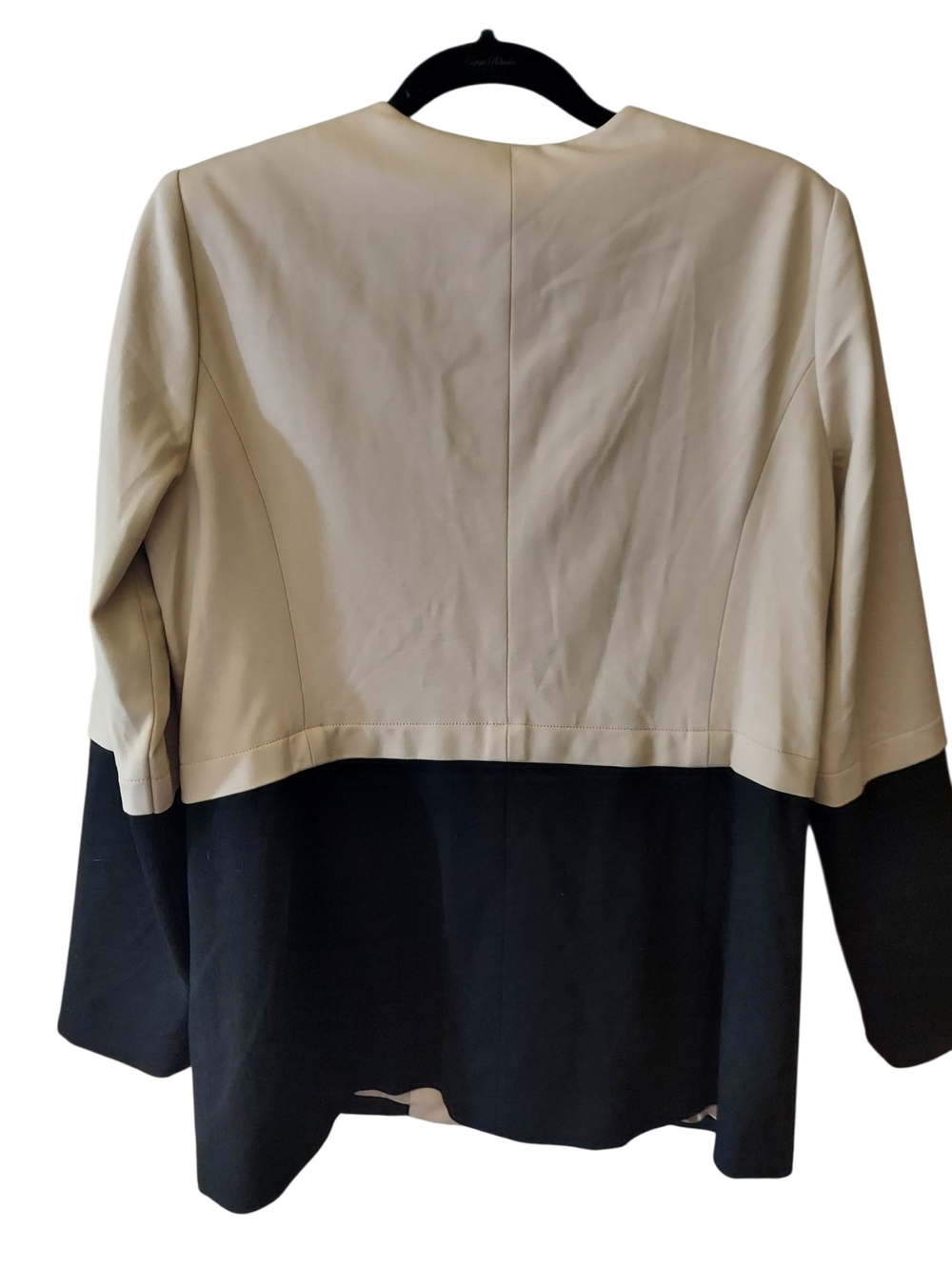 NWT Doncaster Beige Black Colorblock Zip Front Jacket Blazer Size 12 Career - Picture 4 of 10